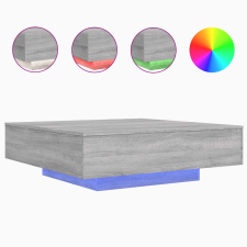 vidaXL szürke sonoma színű dohányzóasztal LED-lámpákkal 100x100x31 cm (836607) bútor