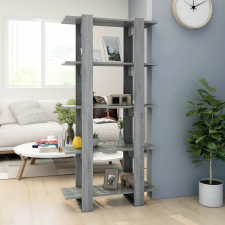 vidaXL szürke sonoma színű fa könyvszekrény/térelválasztó 60x30x135 cm bútor