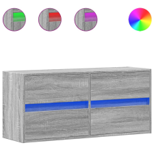 vidaXL szürke sonoma színű fali TV-szekrény LED-del 100x31x45 cm (852297) bútor