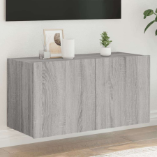vidaXL szürke sonoma színű fali TV-szekrény LED-del 80x35x41 cm bútor