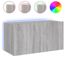 vidaXL szürke sonoma színű fali TV-szekrény LED-del 80x35x41 cm (837321) bútor