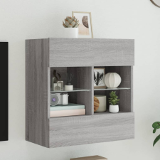 vidaXL szürke sonoma színű fali TV-szekrény LED-ekkel 58,5x30x60,5 cm bútor