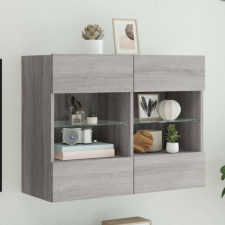 vidaXL szürke sonoma színű fali TV-szekrény LED-ekkel 78,5x30x60,5 cm bútor