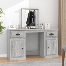 vidaXL Szürke sonoma színű fésülködőasztal tükörrel 130x50x132,5 cm (3185341) bútor
