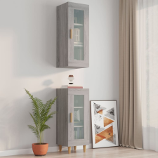 vidaXL szürke-sonoma színű függő faliszekrény 34,5 x 34 x 90 cm bútor