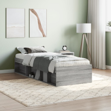 vidaXL szürke sonoma színű kisméretű egyszemélyes ágykeret 75 x 190 cm ágy és ágykellék