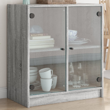vidaXL szürke sonoma színű kisszekrény üvegajtókkal 68 x 37 x 75,5 cm bútor