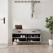 vidaXL szürke sonoma színű műfa cipőpolc 102 x 35 x 55 cm bútor