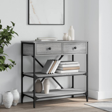 vidaXL szürke sonoma színű műfa konzolasztal 75 x 34,5 x 75 cm bútor