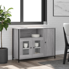 vidaXL szürke sonoma színű műfa tálalószekrény 100 x 35 x 75 cm bútor