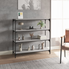 vidaXL szürke sonoma színű szerelt fa/acél könyvszekrény 100x33x100 cm bútor