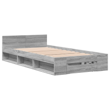 vidaXL szürke sonoma színű szerelt fa ágykeret fiókkal 75x190 cm ágy és ágykellék