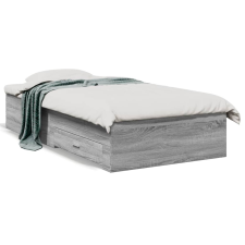 vidaXL szürke sonoma színű szerelt fa ágykeret fiókokkal 100 x 200 cm ágy és ágykellék