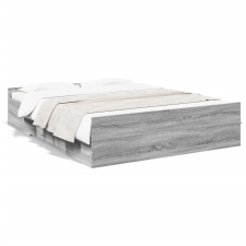 vidaXL szürke sonoma színű szerelt fa ágykeret fiókokkal 150x200 cm ágy és ágykellék