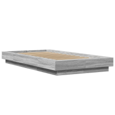 vidaXL szürke sonoma színű szerelt fa ágykeret LED-del 75x190 cm ágy és ágykellék