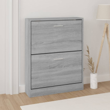 vidaXL szürke sonoma színű szerelt fa cipősszekrény 59x17x81 cm bútor