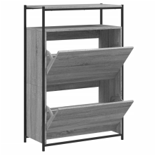 vidaXL szürke sonoma színű szerelt fa cipősszekrény 75x34x112 cm (840037) bútor