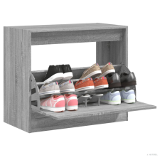 vidaXL Szürke sonoma színű szerelt fa cipőszekrény 80x42x69 cm bútor
