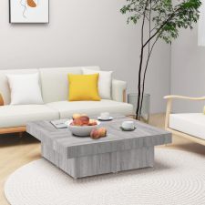 vidaXL szürke sonoma színű szerelt fa dohányzóasztal 90 x 90 x 28 cm bútor