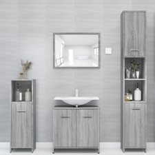 vidaXL szürke sonoma színű szerelt fa fürdőszobaszekrény 30x30x83,5 cm fürdőszoba bútor