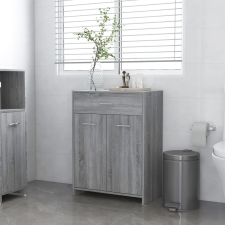 vidaXL szürke sonoma színű szerelt fa fürdőszobaszekrény 60x33x80 cm fürdőszoba bútor