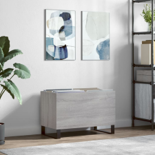 vidaXL szürke sonoma színű szerelt fa hanglemezszekrény 74,5x38x48 cm bútor