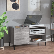 vidaXL Szürke sonoma színű szerelt fa hanglemezszekrény 84,5x38x48 cm (831955) bútor