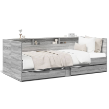 vidaXL szürke sonoma színű szerelt fa kanapéágy fiókokkal 90 x 200 cm ágy és ágykellék