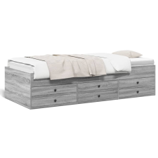 vidaXL szürke sonoma színű szerelt fa kanapéágy fiókokkal 90 x 200 cm ágy és ágykellék