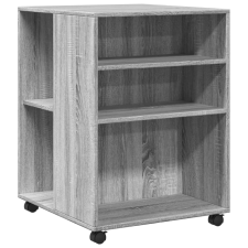 vidaXL szürke sonoma színű szerelt fa kisasztal kerekekkel 55x60x78 cm (853160) bútor