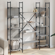 vidaXL szürke sonoma színű szerelt fa könyvespolc 155,5x24x166,5 cm bútor