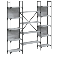 vidaXL szürke sonoma színű szerelt fa könyvespolc 155,5x24x166,5 cm (838861) bútor