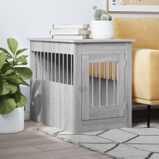 vidaXL szürke sonoma színű szerelt fa kutyaketrec 55 x 80 x 68 cm szállítóbox, fekhely kutyáknak