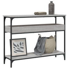 vidaXL szürke sonoma színű szerelt fa tálalóasztal polccal 100x29x75cm bútor