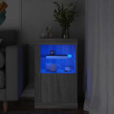 vidaXL szürke sonoma színű szerelt fa tálalószekrény LED-világítással bútor