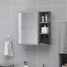 vidaXL szürke sonoma színű szerelt fa tükrös szekrény 62,5x20,5x64 cm fürdőszoba bútor