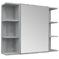 vidaXL szürke sonoma színű szerelt fa tükrös szekrény 80x20,5x64 cm (815523) fürdőszoba bútor