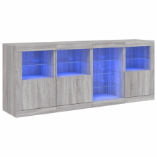vidaXL szürke sonoma tálalószekrény LED-világítással 164 x 37 x 67 cm (3209056) bútor