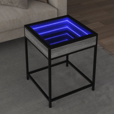 vidaXL szürke sonoma végtelen hatású LED-es dohányzóasztal 40x40x51 cm bútor