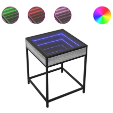 vidaXL szürke sonoma végtelen hatású LED-es dohányzóasztal 40x40x51 cm (847675) bútor