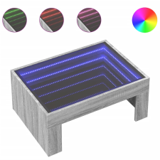 vidaXL szürke sonoma végtelen hatású LED-es dohányzóasztal 70x50x30 cm (847614) bútor