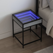 vidaXL szürke sonoma végtelen hatású LED-es éjjeliszekrény 40x40x51 cm bútor