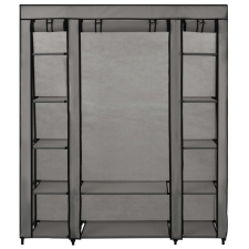 vidaXL szürke szövet ruhásszekrény tárolórekeszekkel 150 x 45 x 176 cm (282436) bútor