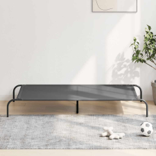 vidaXL szürke textilén és acél emelt kutyaágy 150x90x20 cm szállítóbox, fekhely kutyáknak