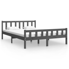 vidaXL szürke tömör fa ágykeret 120 x 200 cm (810676) ágy és ágykellék