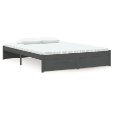 vidaXL szürke tömör fa ágykeret 135 x 190 cm (4FT6 Double) (814926) ágy és ágykellék