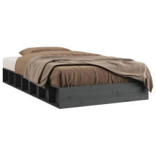 vidaXL szürke tömör fa ágykeret 135 x 190 cm (4FT6 Double) (820713) ágy és ágykellék