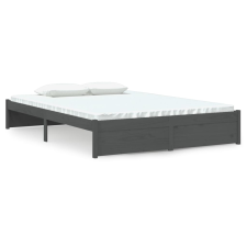 vidaXL szürke tömör fa ágykeret 140x200 cm (814951) ágy és ágykellék