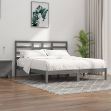 vidaXL szürke tömör fa ágykeret 200 x 200 cm ágy és ágykellék