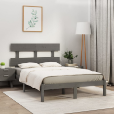 vidaXL szürke tömör fa ágykeret 200 x 200 cm ágy és ágykellék